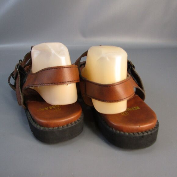 Vintage Kinsman Faux Leather Sandals Men's Size 11 Buckle Strap Open Toe Shoes - Picture 5 of 8